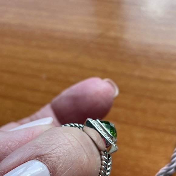 David Yurman Peridot & diamond ring - Picture 6 of 9